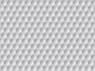 Golf ball texture background. Hexagon golf ball texture. White honeycomb background. Seamless hexagon pattern. Vector illustration
