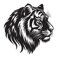 tiger silhouette, editable vector image