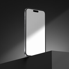 Realistic smartphone blank screen mockup