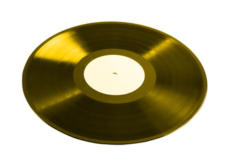 One color vinyl record on white background