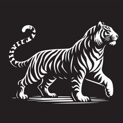 tiger silhouette, editable vector image