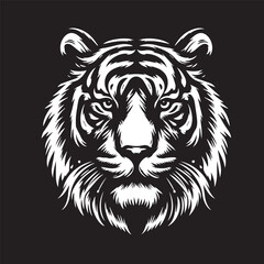 tiger silhouette, editable vector image