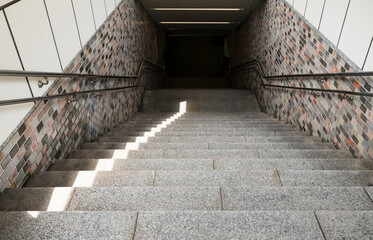 Empty Staircase Leading to Underground Passage