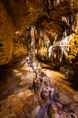 Cave of the Mounds Interior with Illuminated Formations
