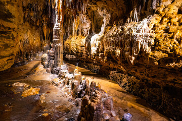Cave of the Mounds Interior with Illuminated Formations