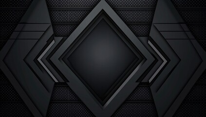 Dark, geometric, abstract background with layered shapes and a central diamond