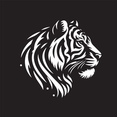 tiger silhouette, editable vector image