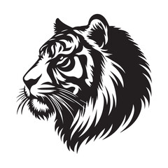 tiger silhouette, editable vector image