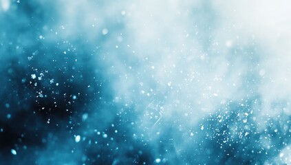 Obraz premium Soft-focus, icy blue background with sparkling particles