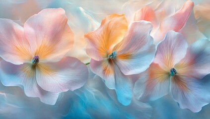 Pastel Flowers with Soft Bloom, and Closeup.