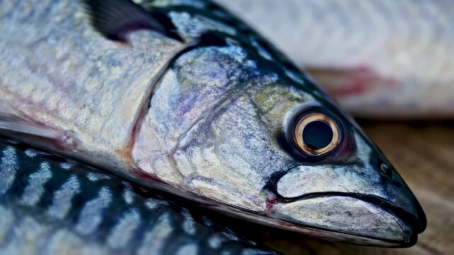 Close up Mackerel Fish (Scomberomorus commerson) 