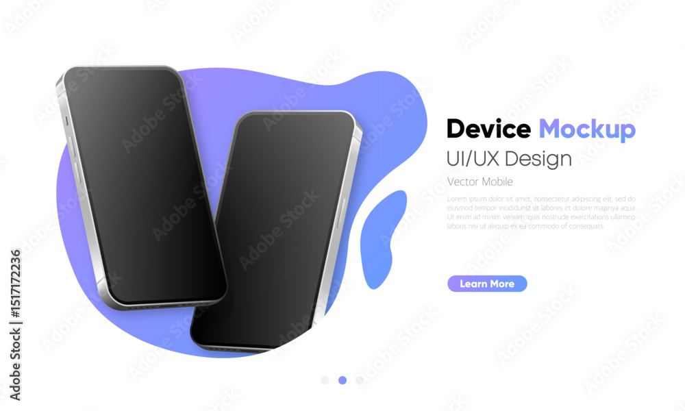 Poster device mockup. ui and ux design interface. smartphone blank screen. modern design. gradient backgrou