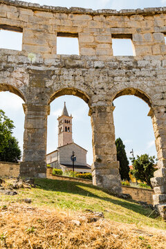 Pula Arena and Church