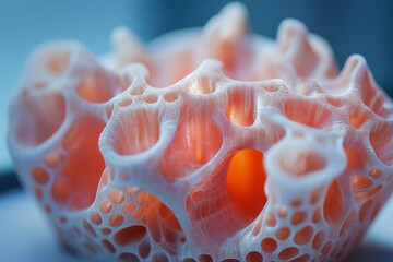 Macro photo of bright coral structure under ocean water with vivid textures