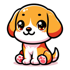 Adorable Beagle Puppy Cartoon Illustration