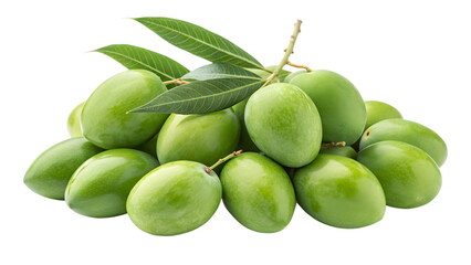 Obraz premium Green Mangoes with Leaves