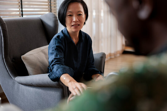 Therapist showing support to patient