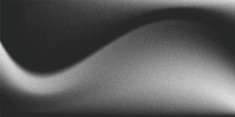 Black white dark gray silvery abstract background. Color gradient. Wave. Rough grain grainy grungy noise dust. Brushed matte shimmery blur. Light. Metallic steel metal effect. Design.