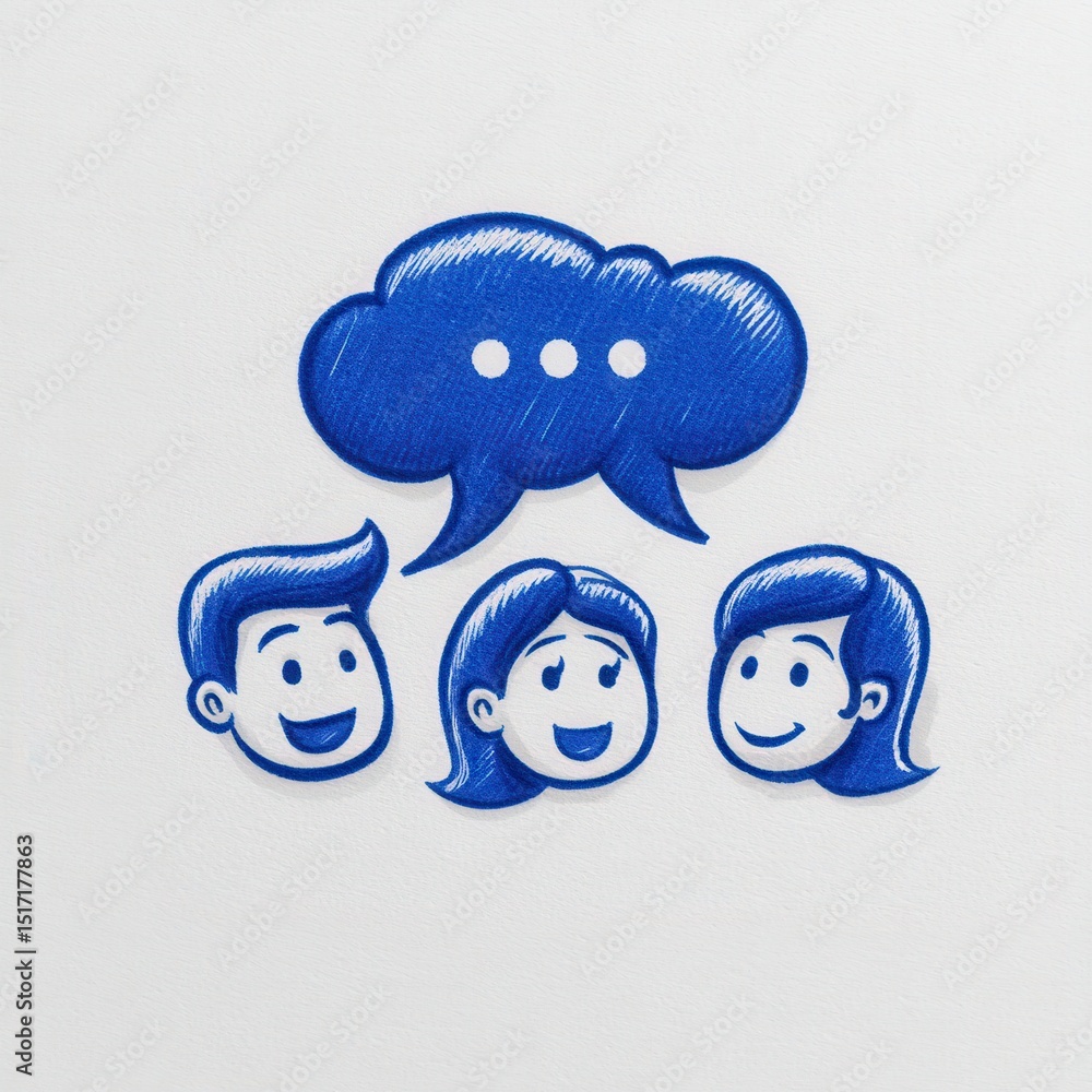 Poster engaging conversation between three animated characters depicting a vibrant and lively discussion wi