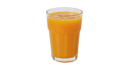 Vibrant Orange Juice in Glass on Transparent Background, Refreshing and Nutritious Beverage for Healthy Lifestyle, Isolated Clipart Style, Studio Shot