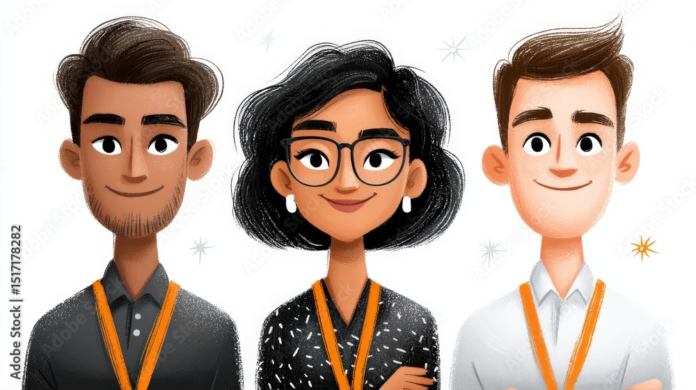 Poster diverse group of friends smiling confidently in a digital world empowering unity and collaboration w