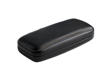 Black leather glass case 