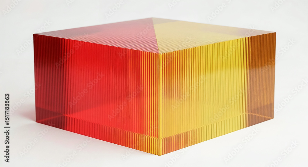 Leinwandbilder colorful resin block creating a gradient effect on white background