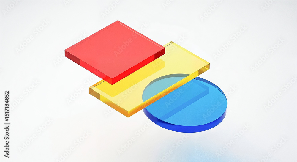 Aufkleber abstract composition of colorful geometric shapes creating a modern and artistic concept