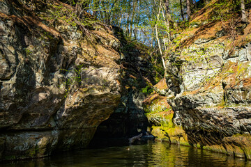 Pewits Nest river waterfall in Wisconsin