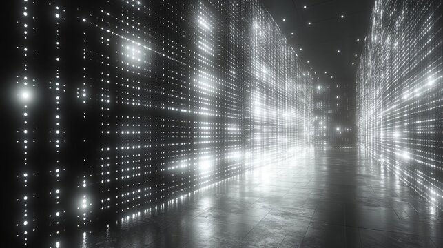 Futuristic LED Light Corridor Design Modern Architecture Interior Space - Powered by Adobe