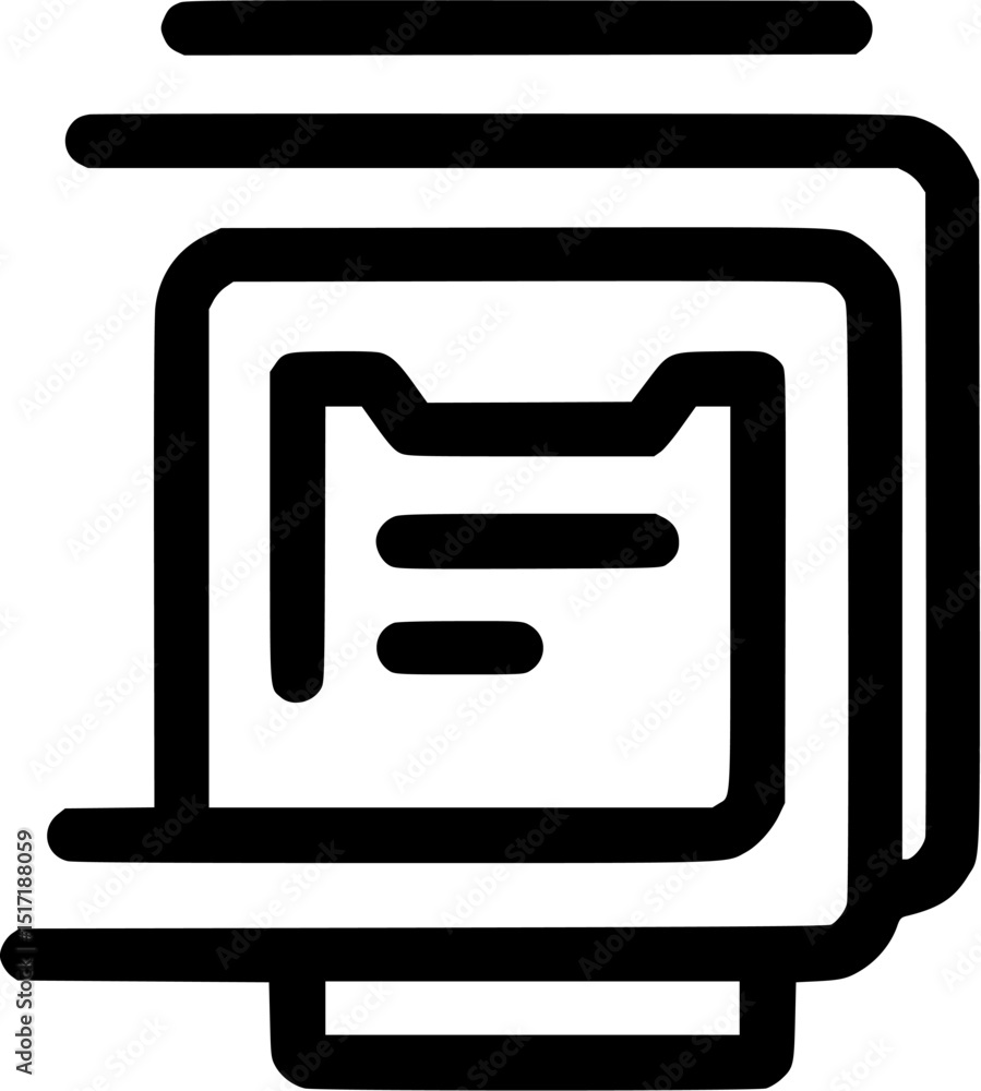 Poster black outlined icon with lines suggesting documents or pages stacked on top of each other