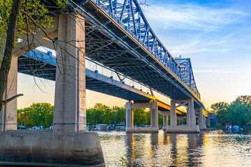Scenic La Crosse Cass St Bridge at Sunset