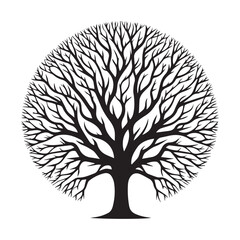 tree silhouette, editable vector image