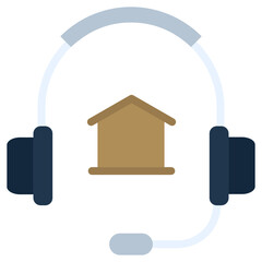 Real Estate Call Center Icon, Flat Design Style Icon Symbol