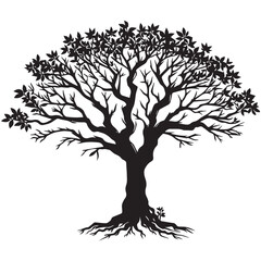 tree silhouette, editable vector image
