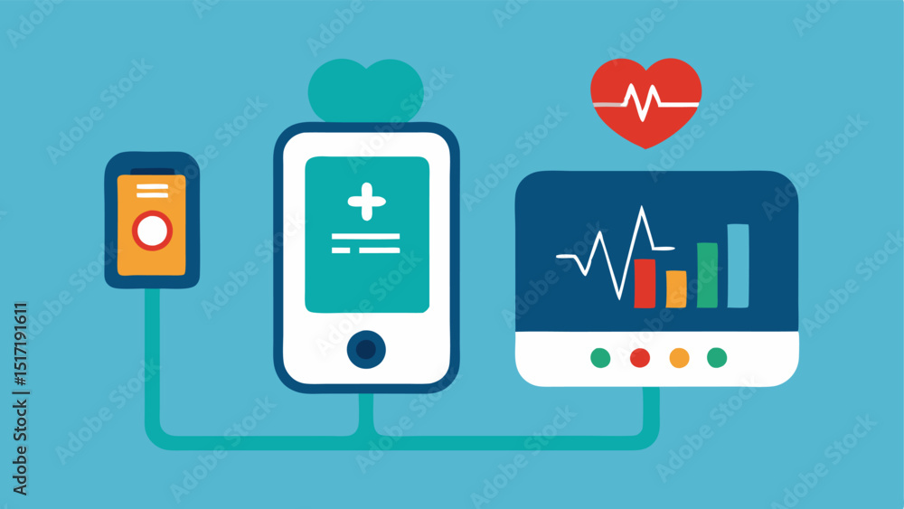 Poster bluetooth health monitors a pair of bluetoothenabled health monitors shown on a table one displaying