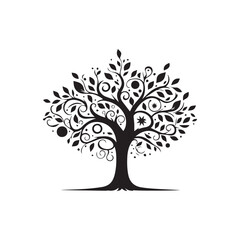 Obraz premium tree silhouette, editable vector image