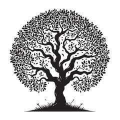 tree silhouette, editable vector image