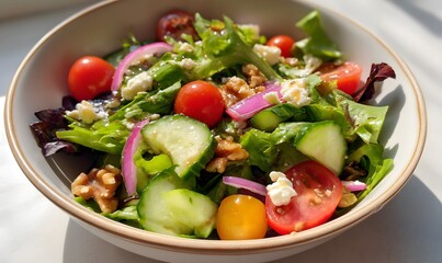 Fresh, vibrant, and irresistibly appetizing Spring Salad, Generative AI