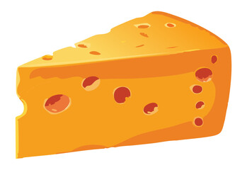 Yellow Cheese Wedge Dairy Product - Vector Illustration