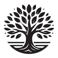 tree silhouette, editable vector image