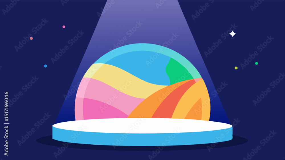 Poster colorful light beams soft beams of light emanating from the base of the globe illuminating the scene