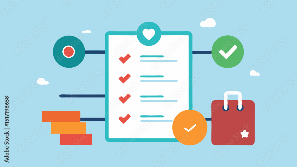 Aufkleber health goals checklist a digital checklist of personalized health goals including exercise routines 