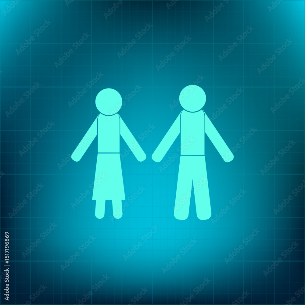 Poster vector icon on a blue background with a gradient