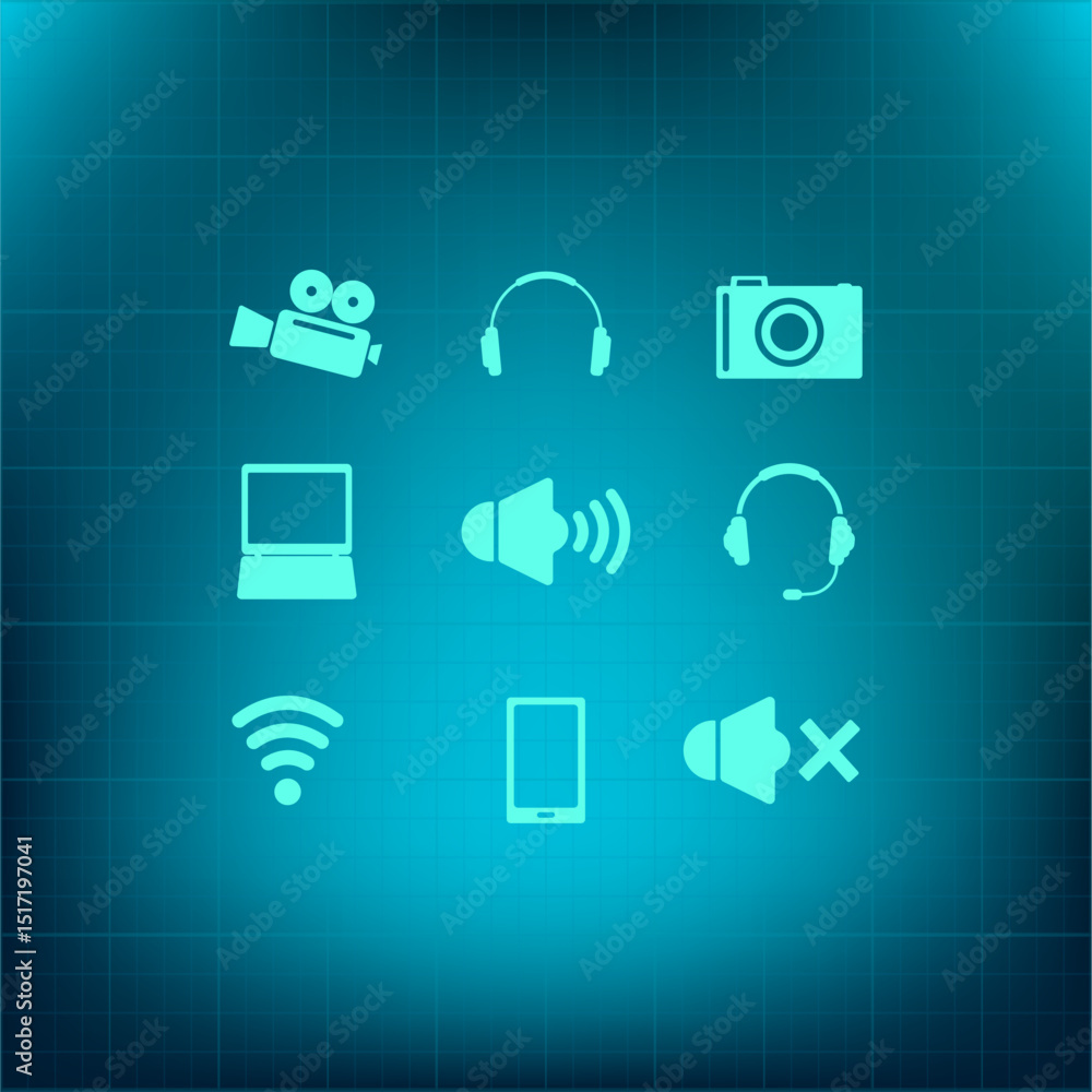 Poster vector icon on a blue background with a gradient