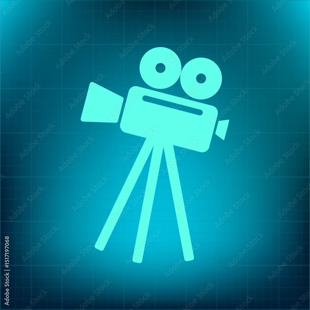 Poster vector icon on a blue background with a gradient