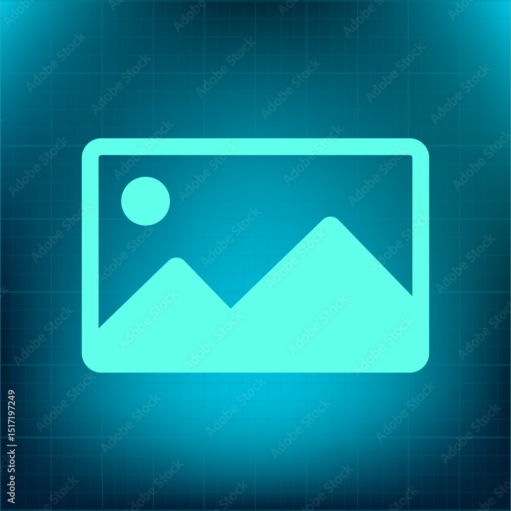 Poster vector icon on a blue background with a gradient