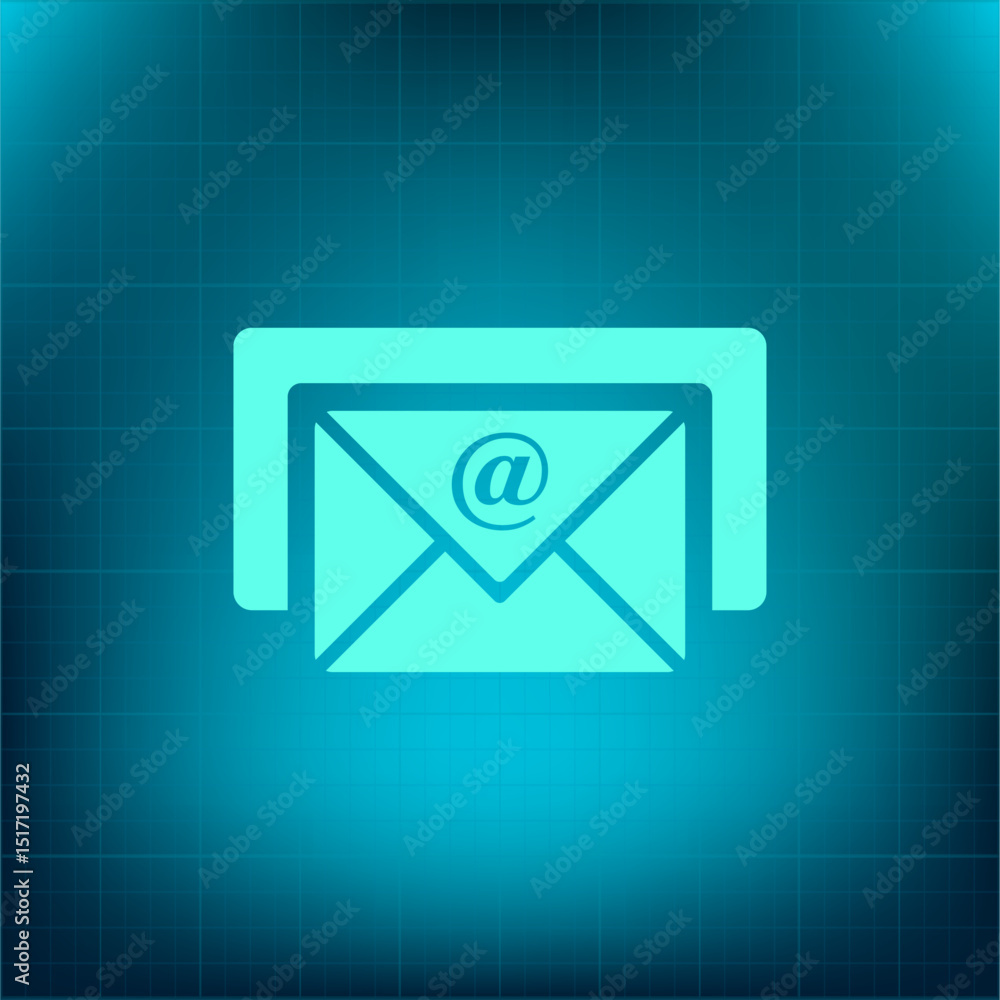 Poster vector icon on a blue background with a gradient