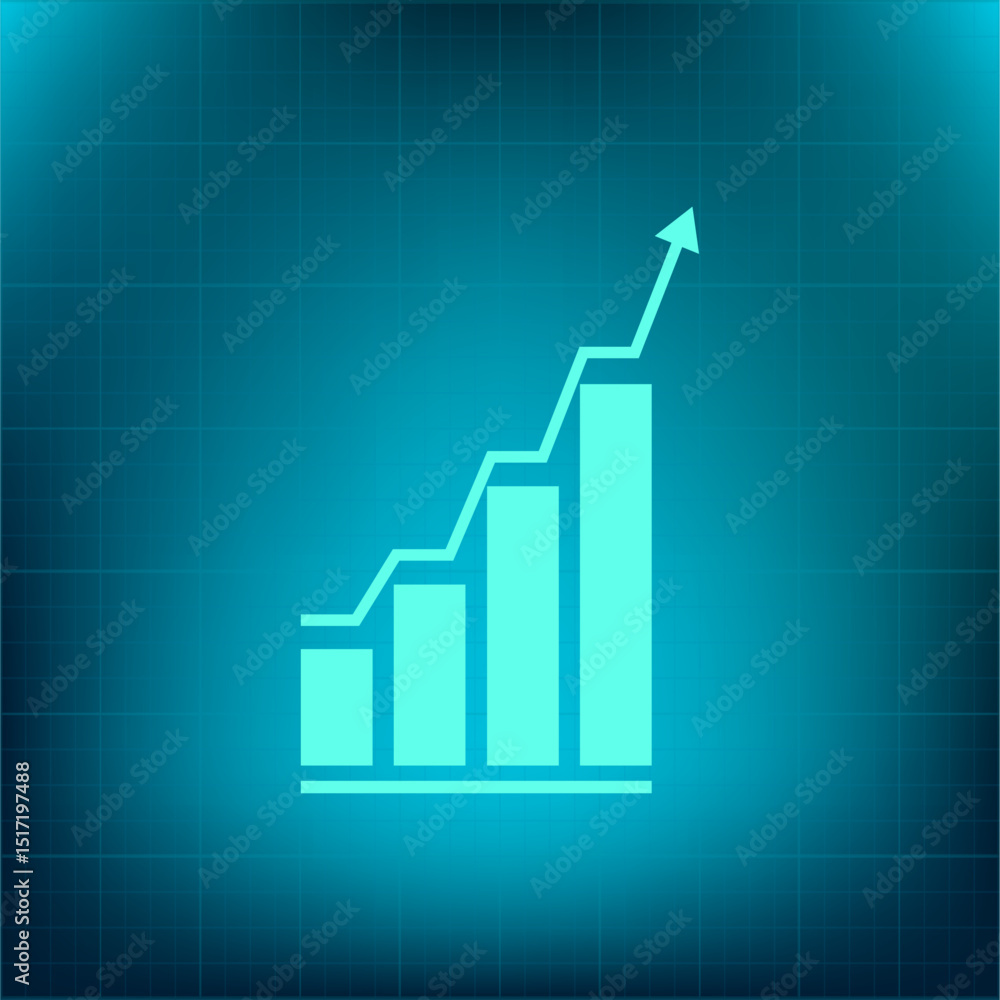 Poster vector icon on a blue background with a gradient