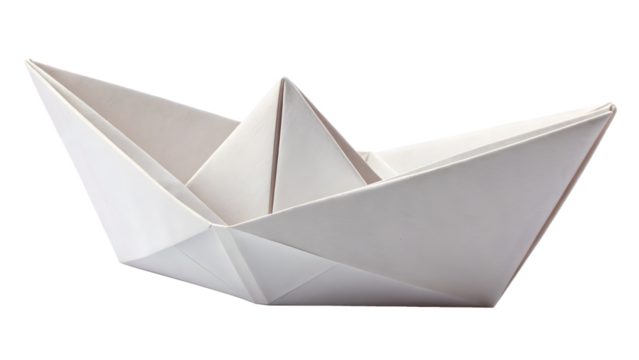 Handmade Paper Boat on Calm Water Surface